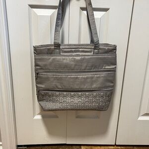 Lug Gray Tote Bag with Geometric Design. New condition. Lots of pockets